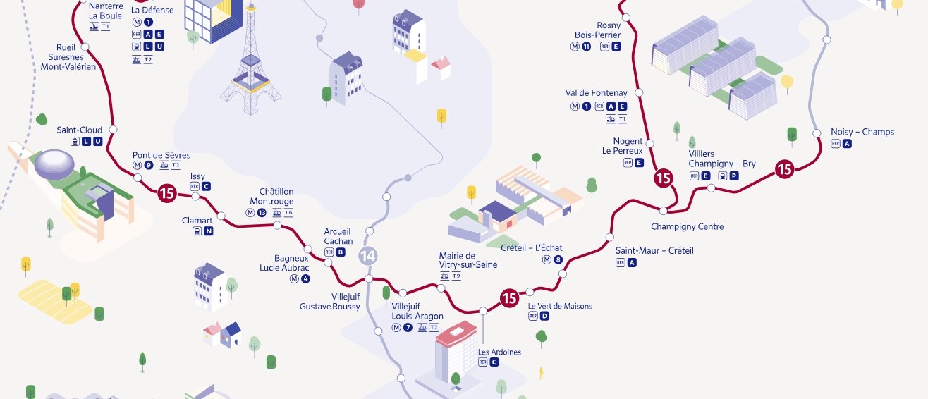 Grand Paris Express - Line 15 - South map