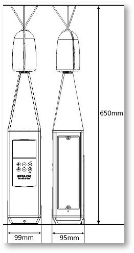 Capteur Sonomètre sans fil Infra C50 pour mesure acoustique précise et sans fil.