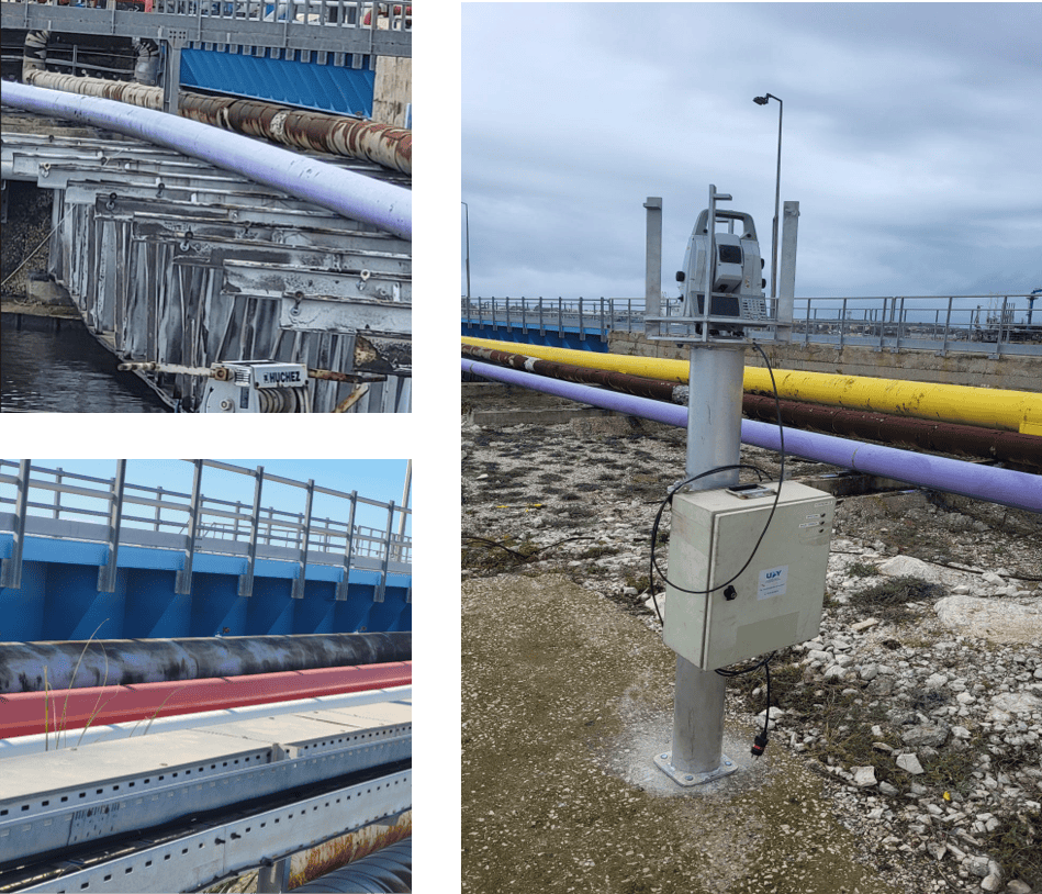 Tuyaux et équipements de passerelle Mole 3 pour le transfert de liquides industriels.