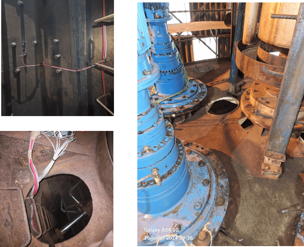 Vérin de diffuseur TEREOS ATTIN avec composants mécaniques et électriques.