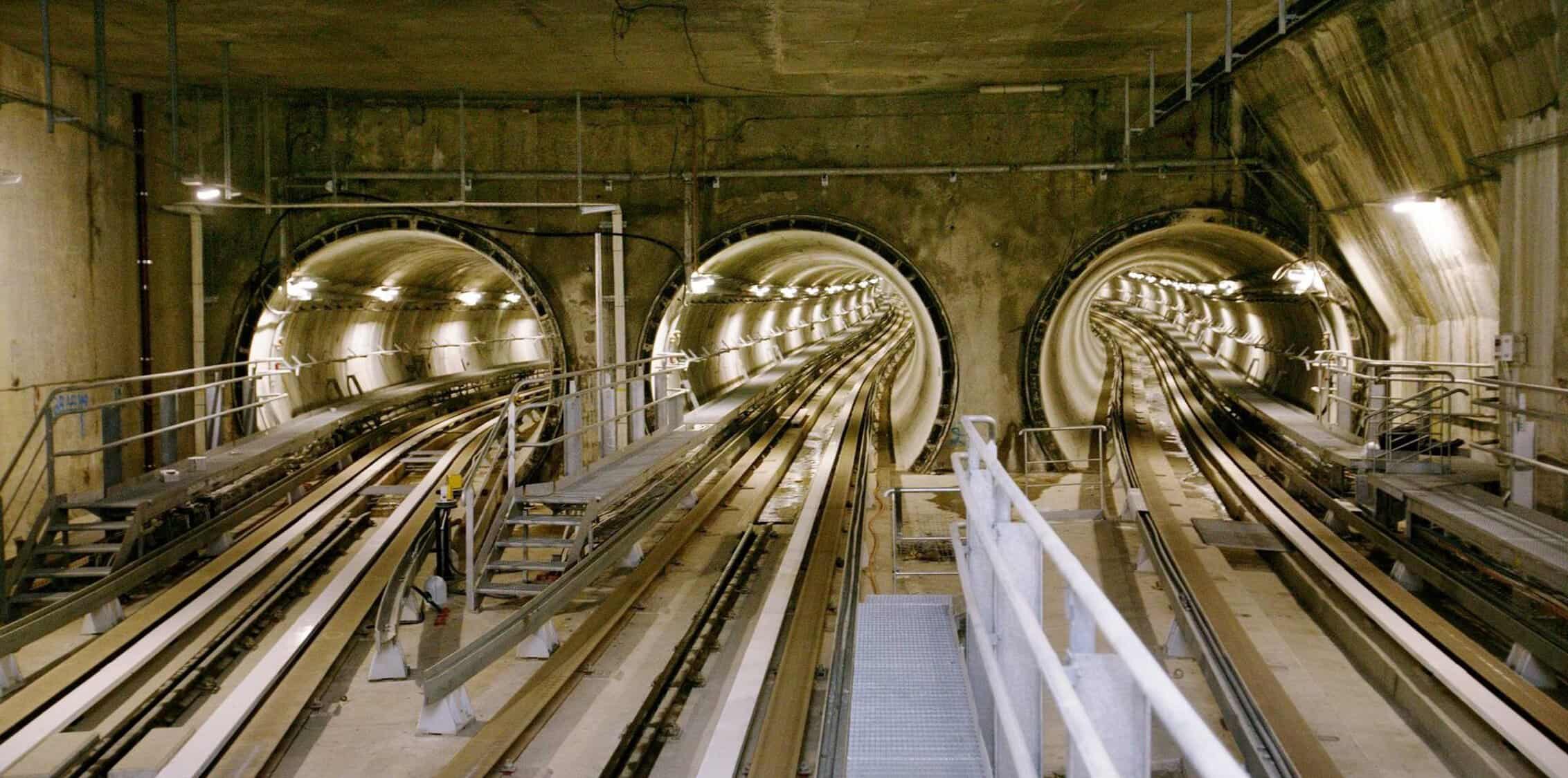 Tunnels du métro de Toulouse, ligne 3, lot 4, infrastructure souterraine.