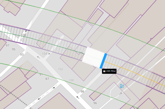 plan vu du dessus avec la visualisation de la position du tunnelier