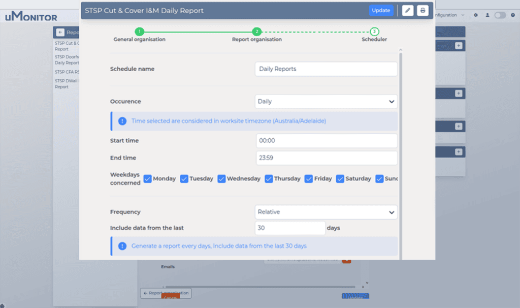 Interface de gestion des rapports de données environnementales et structurelles UBY.