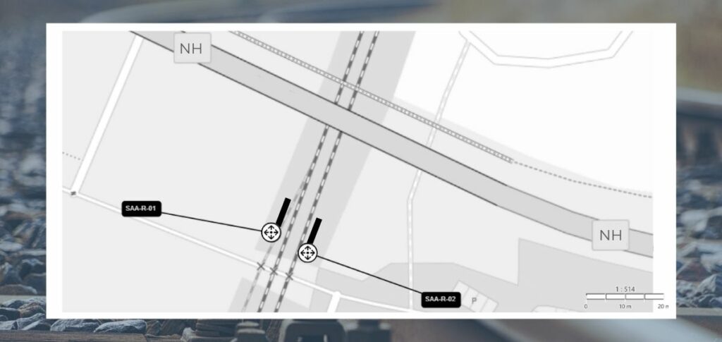 uMonitor Map view of the tracks & installed ShapeArray