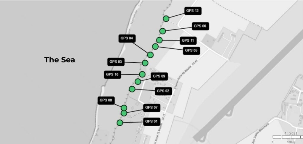 Geotechnical Monitoring Map with GNSS sensor on it