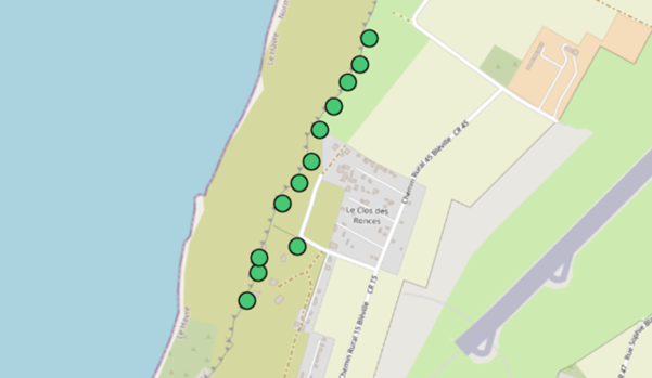 Active titlmeters on a map on uMonitor
